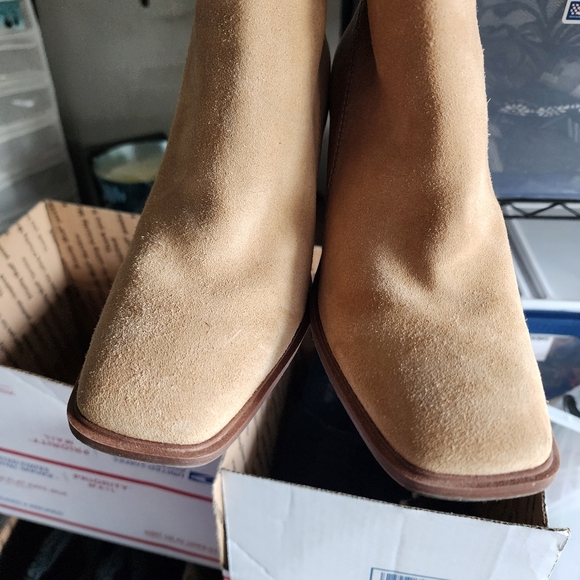 Franco Sarto Tan Suede Ankle Boots - Picture 9 of 10